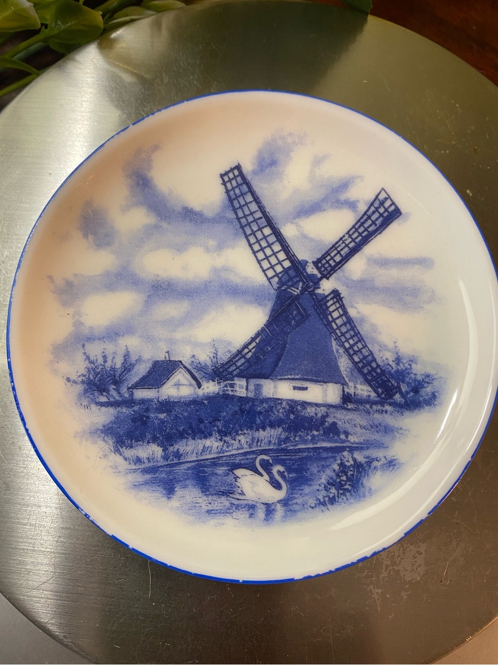 Vintage Delft Blauw Ceramic Small Plate/Butter Pat